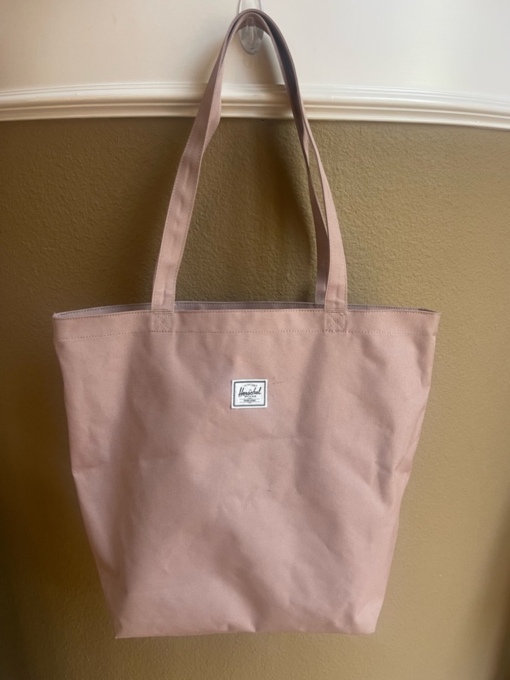 Herschel Supply Co. Mauve Taupe Large Shopper Tote Canvas Travel Work Bag - Picture 6 of 15